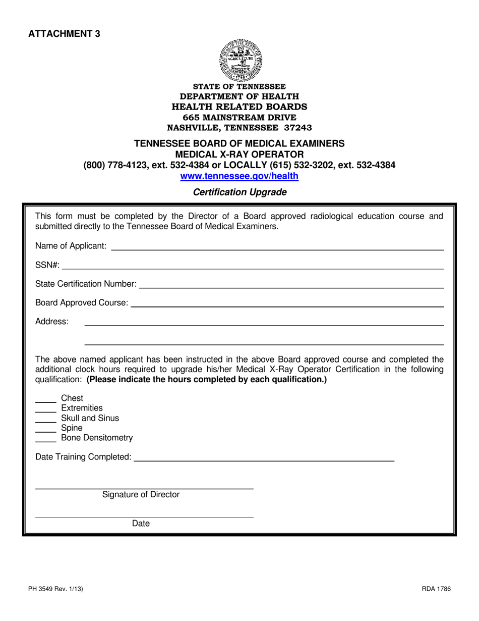 Form PH3549 Application for License as a Medical X-Ray Operator - Tennessee, Page 11