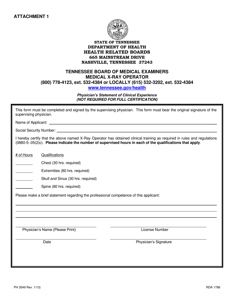 Form PH3549 Application for License as a Medical X-Ray Operator - Tennessee, Page 9