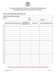 Form LB-3298 Application for Amusement Device Operating Permit - Tennessee, Page 2