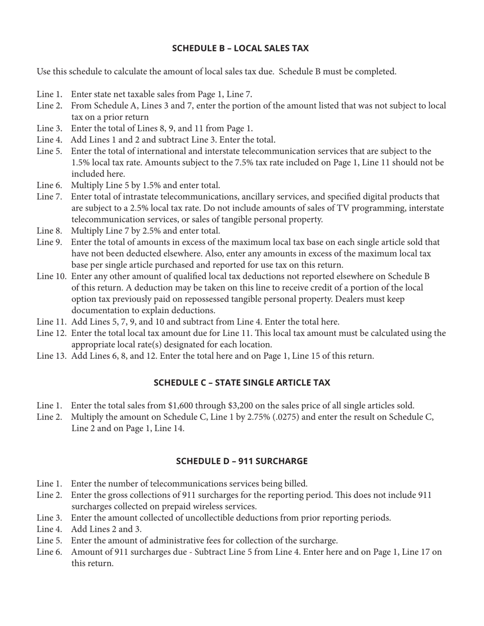 Instructions for Form SLS458, RV-R0012001 Tv Programming and Telecommunications Sales and Use Tax Return - Tennessee, Page 3