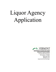 Liquor Agency Application - Vermont