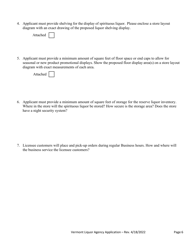 Liquor Agency Application - Vermont, Page 7