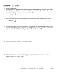 Liquor Agency Application - Vermont, Page 8