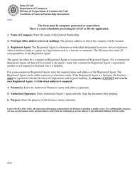 Document preview: Instructions for Statement of Partnership Authority (General Partnership) - Utah