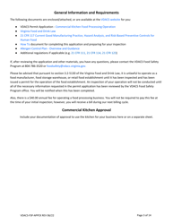 Form VDACS-FSP-APPCK Permit Application for a Commercial Kitchen Food Processing Operation - Virginia, Page 4