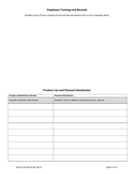 Form VDACS-FSP-APPCK Permit Application for a Commercial Kitchen Food Processing Operation - Virginia, Page 7
