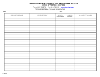 Pesticide Disposal Program Registration - Virginia, Page 2