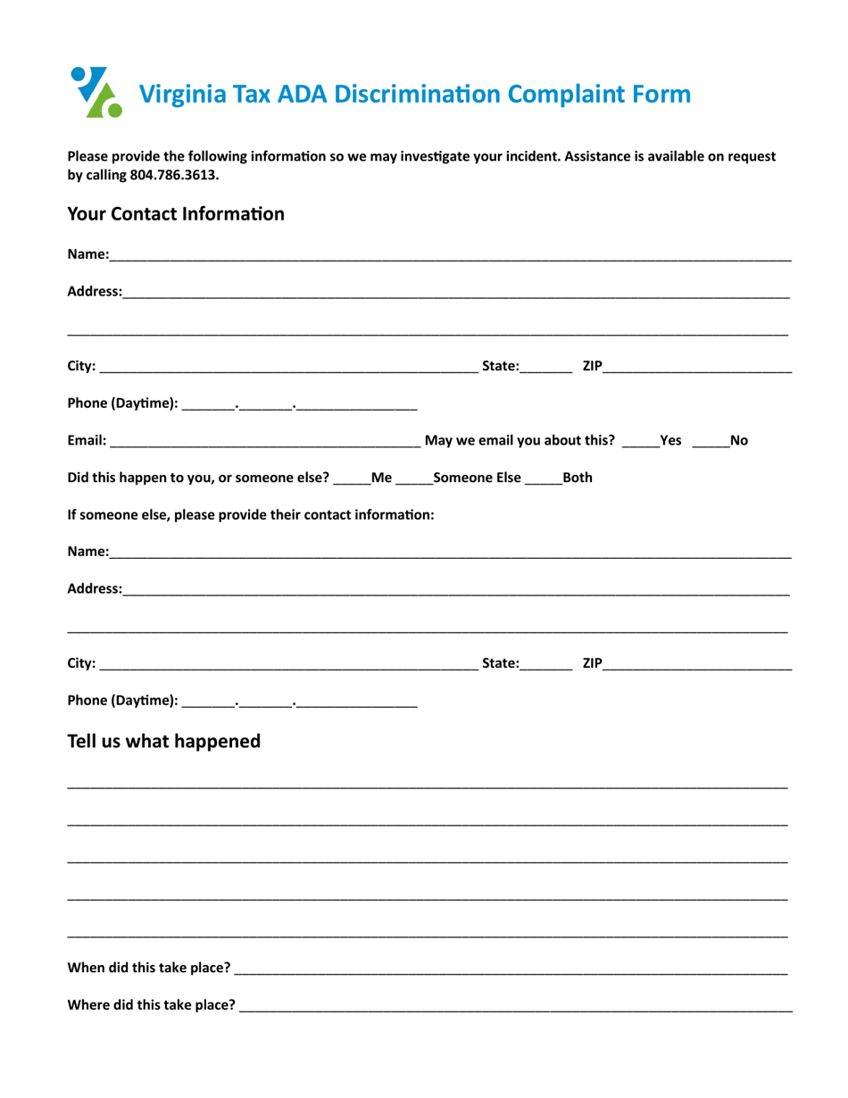 virginia-virginia-tax-ada-discrimination-complaint-form-fill-out