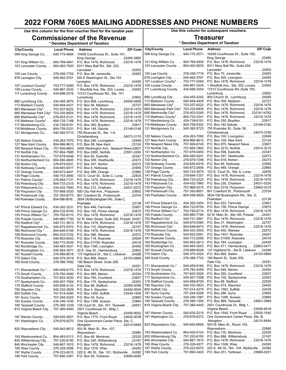 Form 760ES Virginia Estimated Income Tax Payment Vouchers for Individuals - Virginia, Page 8