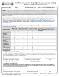 DOH Form 348-106 Certificate of Exemption - Personal/Religious - Washington (Portuguese), Page 2