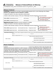 Document preview: Form TD-420-050 Release of Interest/Power of Attorney - Washington