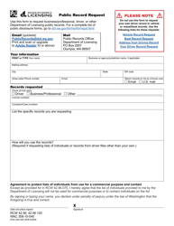 Document preview: Form DOL-200-025 Public Record Request - Washington