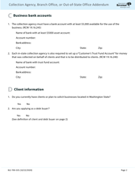 Form BLS700-335 Collection Agency, Branch Office, or Out-of-State Office Addendum - Washington, Page 2
