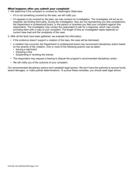 Form DTS-661-044 Driver Training Schools Program Complaint - Washington, Page 2