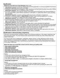 Form RE-623-125 Real Estate Instructor Approval Application - Washington, Page 2