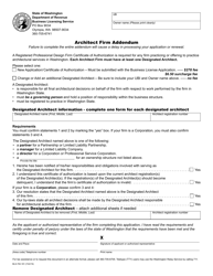 Document preview: Form BLS-700-181 Architect Firm Addendum - Washington
