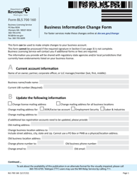 Form BLS700 160 &quot;Business Information Change Form&quot; - Washington