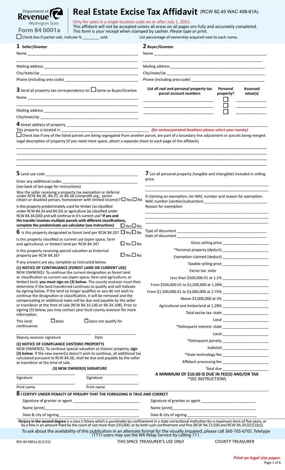 Form REV84 0001A Download Printable PDF or Fill Online Real Estate