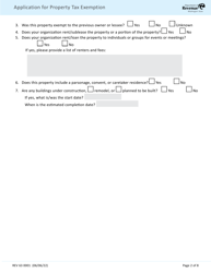 Form 63 0001 Application for Property Tax Exemption - Washington, Page 2