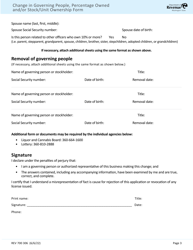 Form REV700 306 Change in Governing People, Percentage Owned and/or Stock/Unit Ownership Form - Washington, Page 3