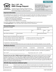 Form DRS-RK MS505 Rmd Change Request: Dcp, Jra or Plan 3 - Washington