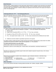 DSHS Form 10-673 Request for Icf/Iid or Nf Services at an Rhc Admission Application - Washington, Page 2
