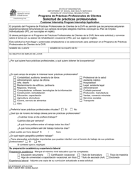 Document preview: DSHS Formulario 11-068 Solicitud De Practicas Profesionales - Programa De Practicas Profesionales De Clientes - Washington (Spanish)