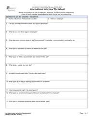 Document preview: DSHS Form 11-119 Informational Interview Worksheet - Washington