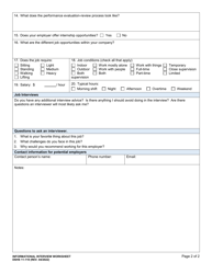 DSHS Form 11-119 Informational Interview Worksheet - Washington, Page 2