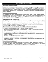 DSHS Form 14-552 Ted Program Pilot Project: Application for Emergency Alerting Device Kit - Washington, Page 2
