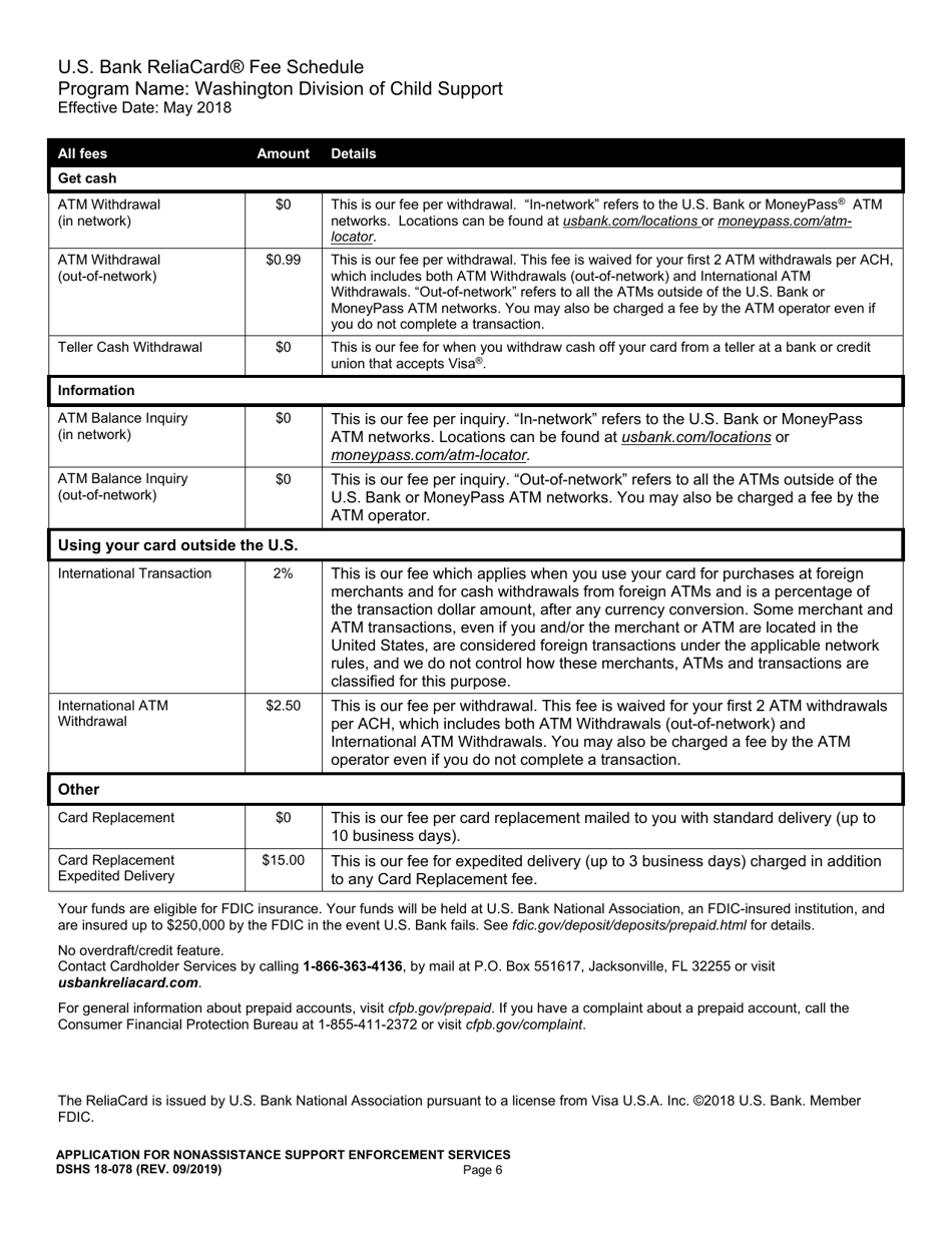 DSHS Form 18-078 Application for Nonassistance Support Enforcement Services - Washington, Page 6