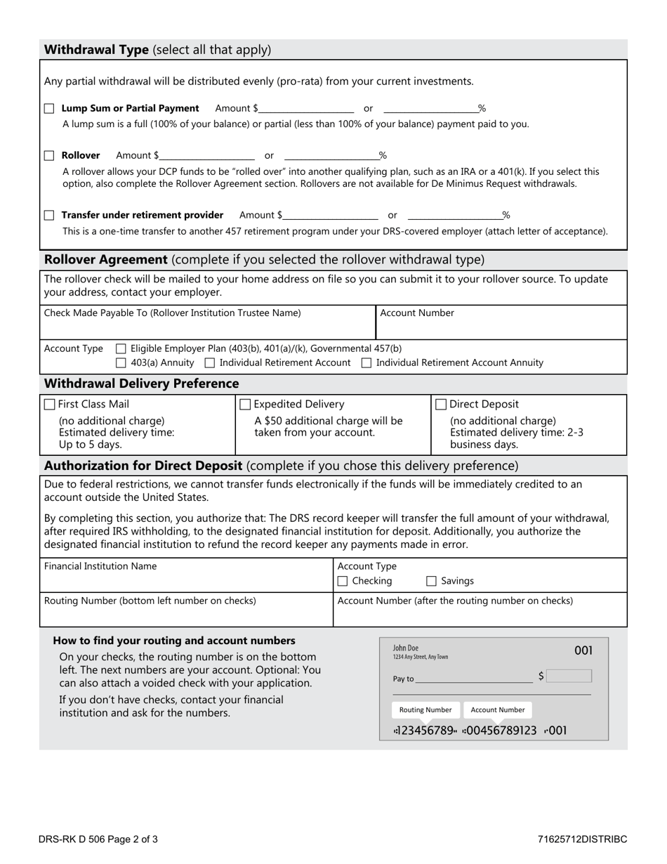 Form Drs Rk D506 Fill Out Sign Online And Download Fillable Pdf Washington Templateroller 6355