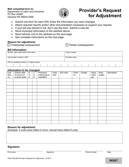 Form F245-183-000  Printable Pdf