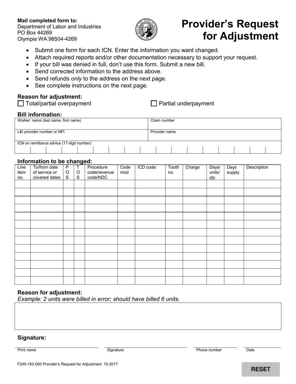 Form F245-183-000 - Fill Out, Sign Online and Download Fillable PDF ...