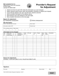 Form F245-183-000 Provider&#039;s Request for Adjustment - Washington