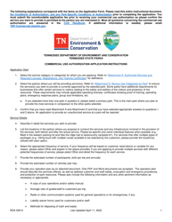 Instructions for &quot;Commercial Use Authorization Application&quot; - Tennessee