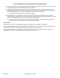 Instructions for Commercial Use Authorization Application - Tennessee, Page 3