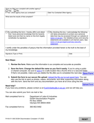 Form F416-011-000 Dosh Discrimination Complaint - Washington, Page 2