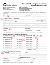 Form F623-021-000 Application for Insignia Conversion Vendor/Medical Units - Washington, Page 3