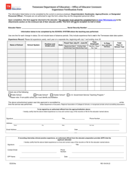 Form ED2034A Experience Verification Form - Tennessee, Page 3