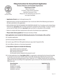 Form SS-6069 &quot;Tennessee Nonprofit Gaming Law Annual Event Application&quot; - Tennessee