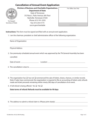 Document preview: Form SS-6064 Cancellation of Annual Event Application - Tennessee