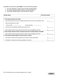 Form F207-190-000 Self-insurance Vocational Reporting Form - Washington, Page 2