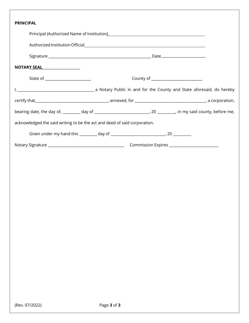 Surety Bond for Postsecondary Educational Institutions - Tennessee, Page 3