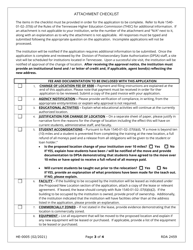 Form HE-0005 Application for Change of Institutional Location - Tennessee, Page 3