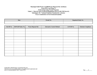 Form OP-UA44 (TCEQ-10227) Municipal Solid Waste Landfill/Waste Disposal Site Attributes - Texas, Page 17