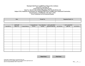 Form OP-UA44 (TCEQ-10227) Municipal Solid Waste Landfill/Waste Disposal Site Attributes - Texas, Page 24