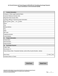 Form TCEQ-20707 Air Permitting Surcharge Payment - Texas, Page 2