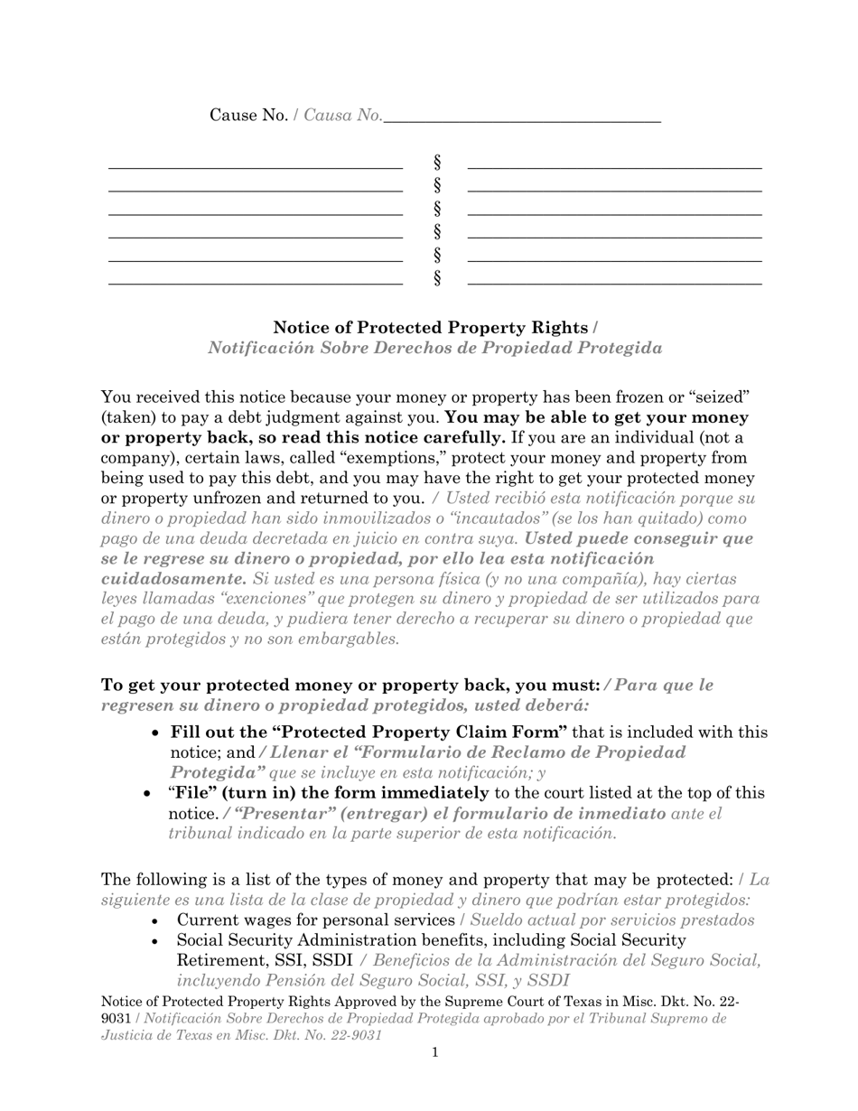 Texas Protected Property Claim Form (English/Spanish) Fill Out, Sign Online and Download PDF