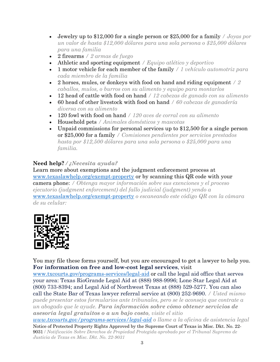 Protected Property Claim Form - Texas (English / Spanish), Page 21